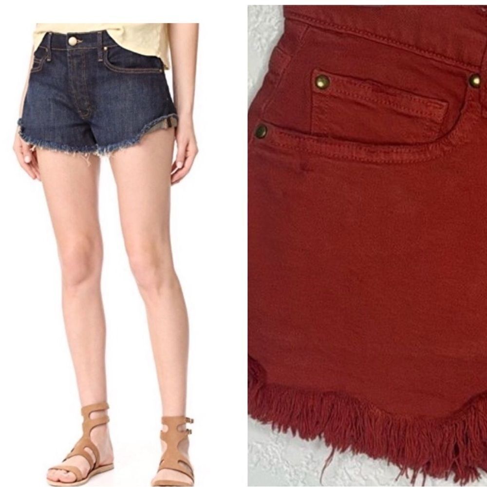 NWT The Great. the Cutoff Short Vintage Poppy Sz 26 Orange